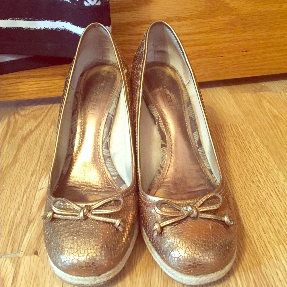 SOLD - Coach espadrille wedge sandals